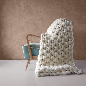 Chunky Blanket Merino Wool Moss100x150cm – Panapufa